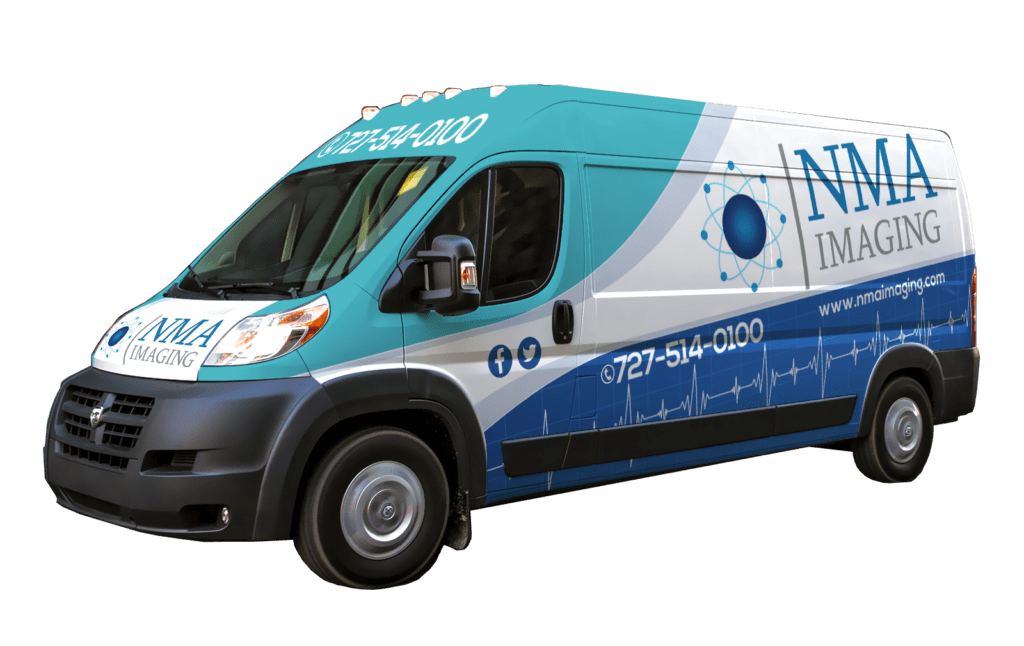 NMA Imaging van used to transport mobile nuclear cardiology equipment